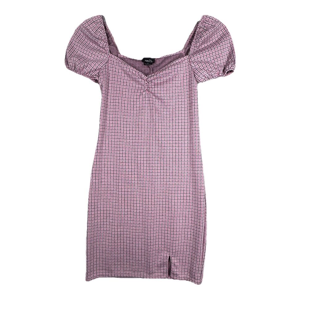 Rue21 Dress Womens Small Pink Plaid Babydoll Mini Dress Vintage Y2K‎ Cottagecore